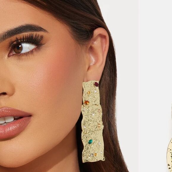 Statement drop earrings M148 - Picture 2 of 6